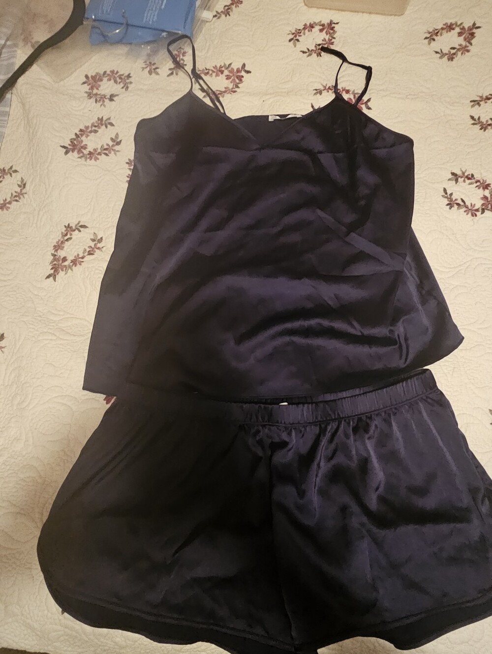 Satin Cami & Shorts Set - Black